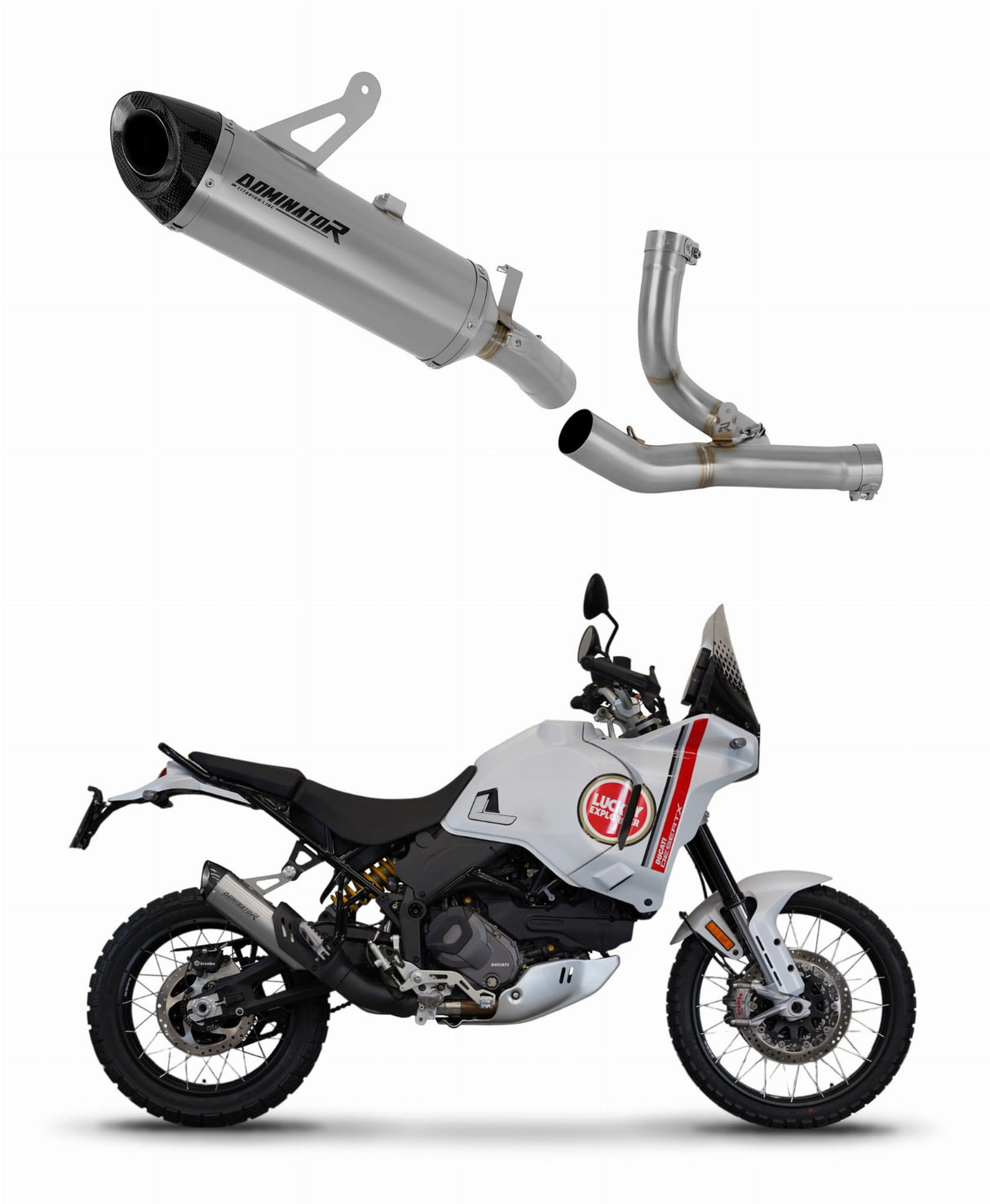 Ducati Desert X 2022 - 2023 Exhaust System Collector Silencer Titanium HP8 + dB killer 20 m.