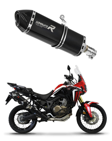 Honda CRF 1000L Africa Twin 2016 - 2019 Exhaust Silencer Muffler HP7 BLACK + dB killer medium 20 m.