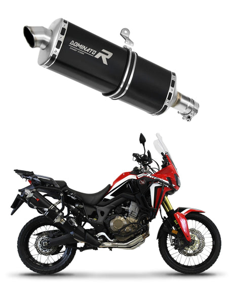 Honda CRF 1000L Africa Twin 2016 - 2019 Exhaust Silencer Muffler P7 BLACK + dB killer medium 20 m.