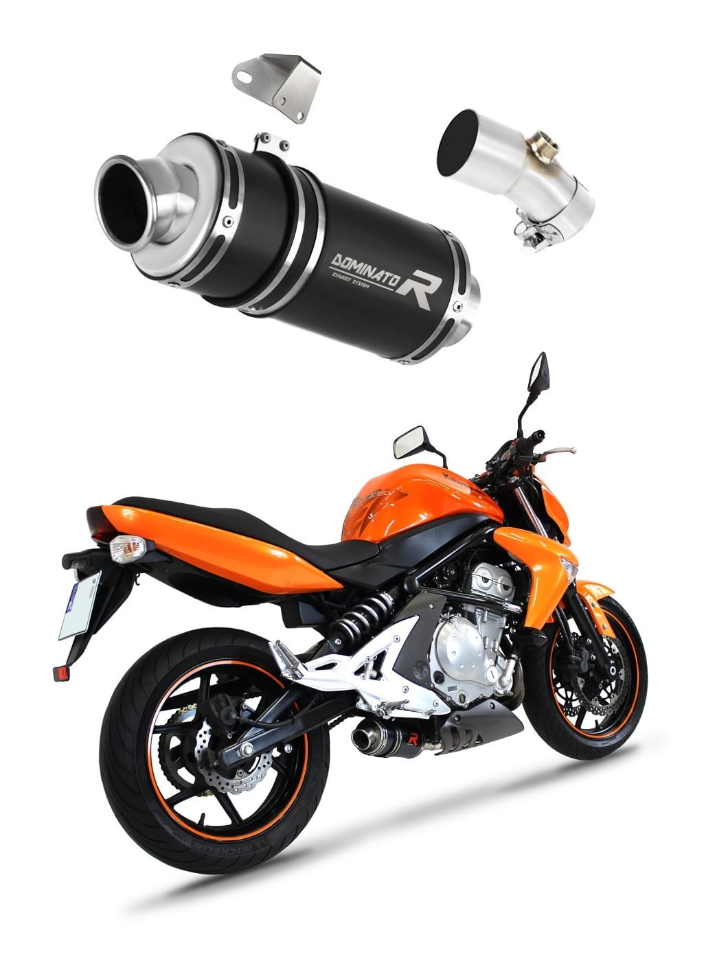 Kawasaki ER - 6 N / F 650 2006 - 2008 Exhaust Silencer Muffler GP1 BLACK + dB killer medium 20 m.