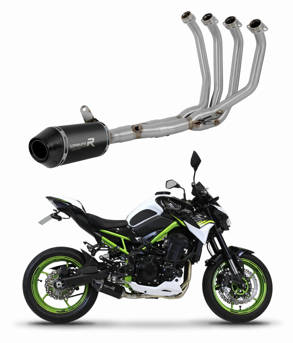 Kawasaki Z 900 2020 - 2024 Low Level Full Exhaust System Collector Silencer HP3 BLACK + dB killer medium 20 m.