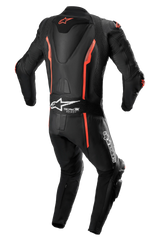 Missile V2 1-Piece Leather Suit - Black Red Fluo