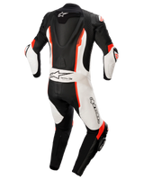 Missile V2 1-Piece Leather Suit - Black White Red Fluo
