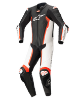 Missile V2 1-Piece Leather Suit - Black White Red Fluo