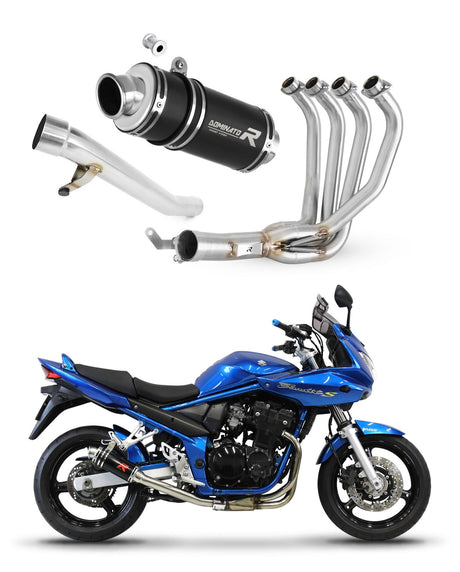 Suzuki GSF 650 BANDIT N / S 2005 - 2006 Full Exhaust System Collector Silencer GP1 BLACK + dB killer medium 20 m.