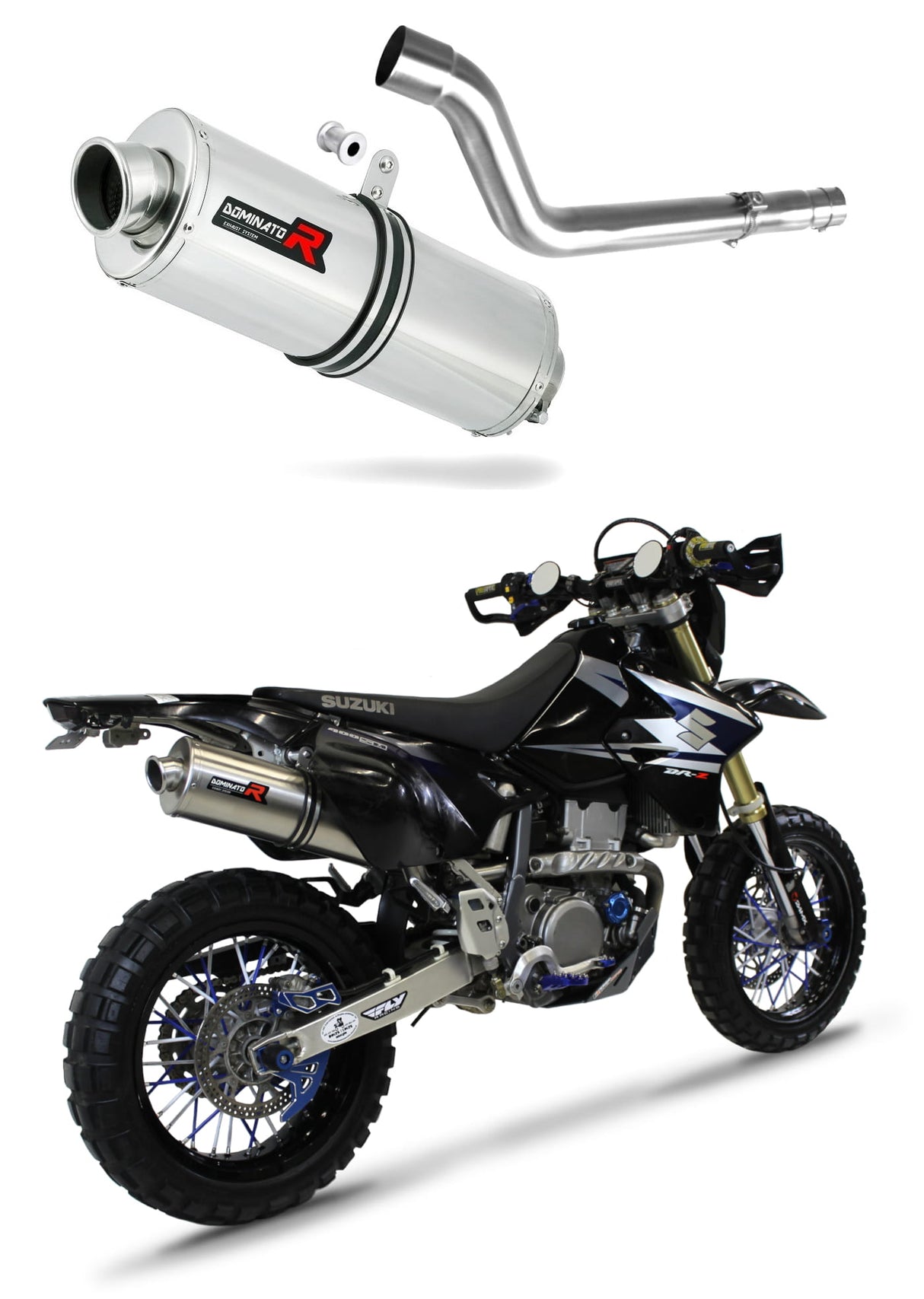 Suzuki DRZ 400 SM S Exhaust Silencer Muffler OV + dB killer medium
