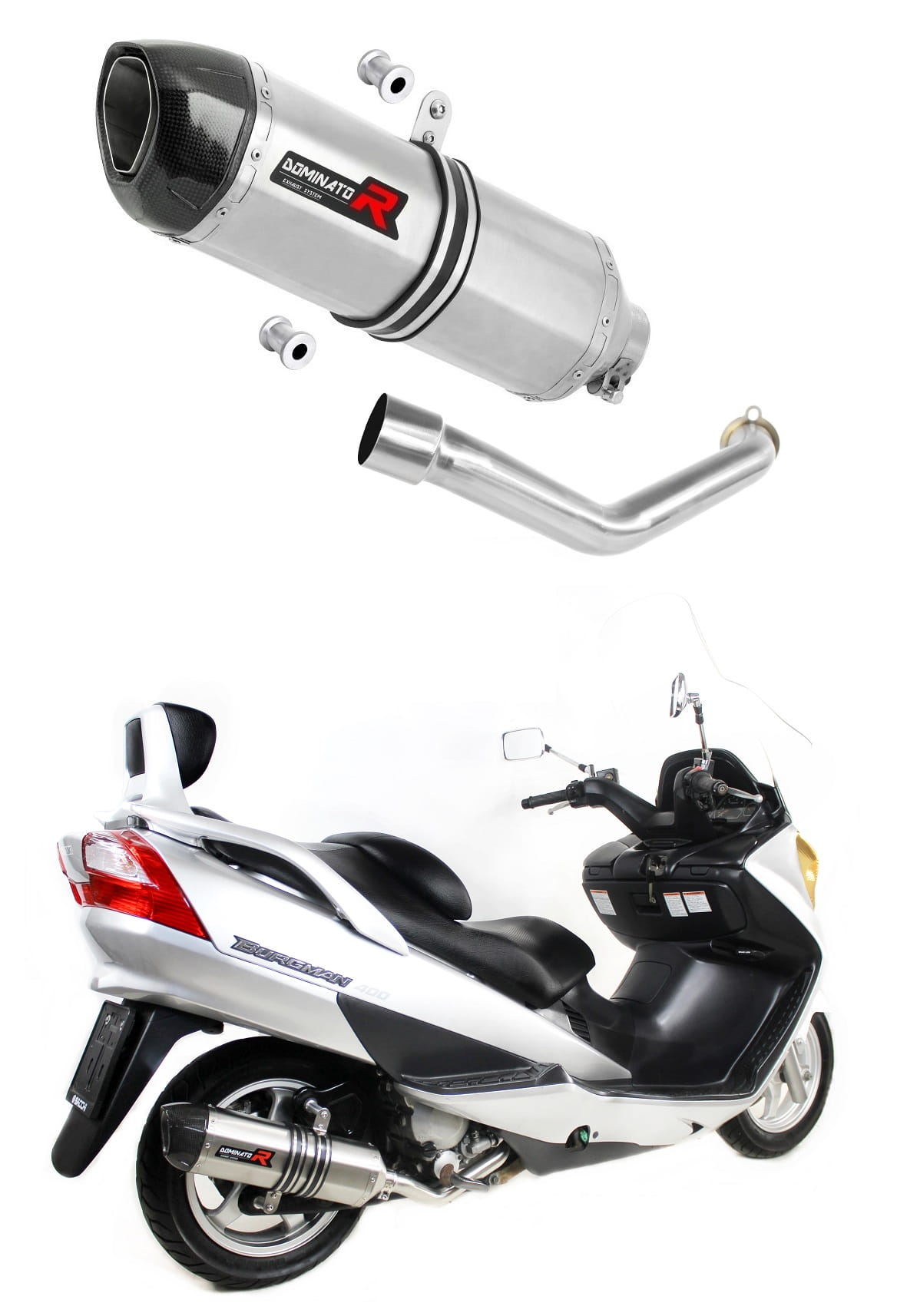 Suzuki BURGMAN 400 2003 - 2006 Exhaust Silencer Muffler HP1 + dB killer medium 20 m.