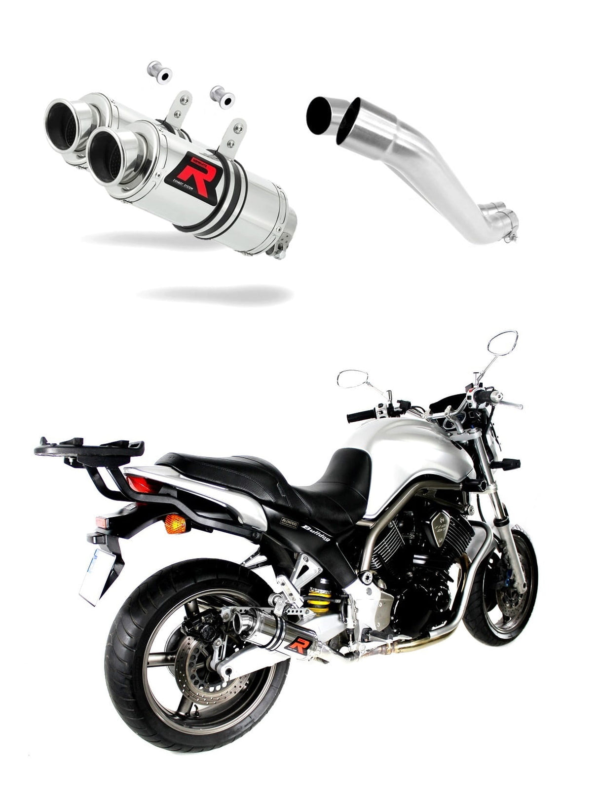 Yamaha BT 1100 BULLDOG 2001 - 2007 Exhaust Silencer Muffler GP1 + dB killer medium 20 m.