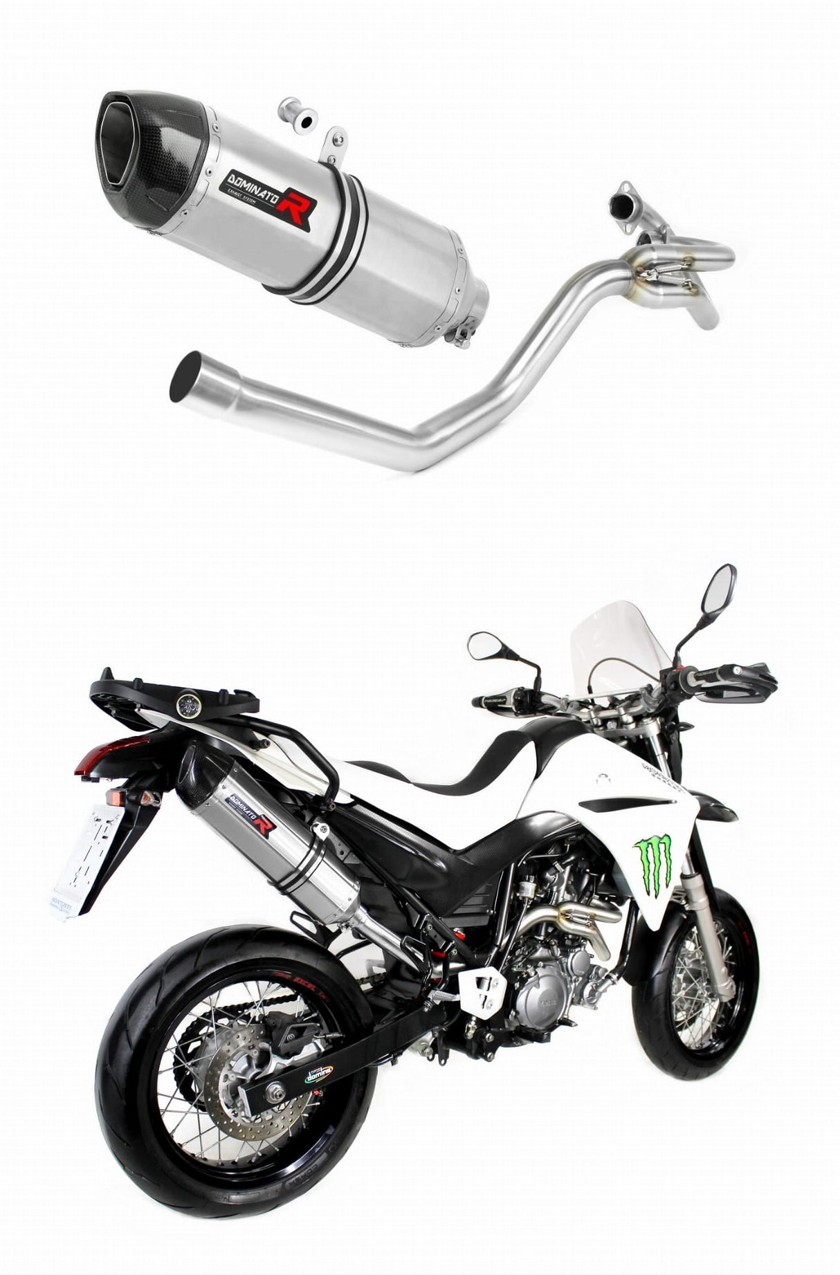 Yamaha XT 660 X 2004 - 2016 side manifold 2 in 1 Exhaust Silencer Muffler HP1 + dB killer medium 20 m.
