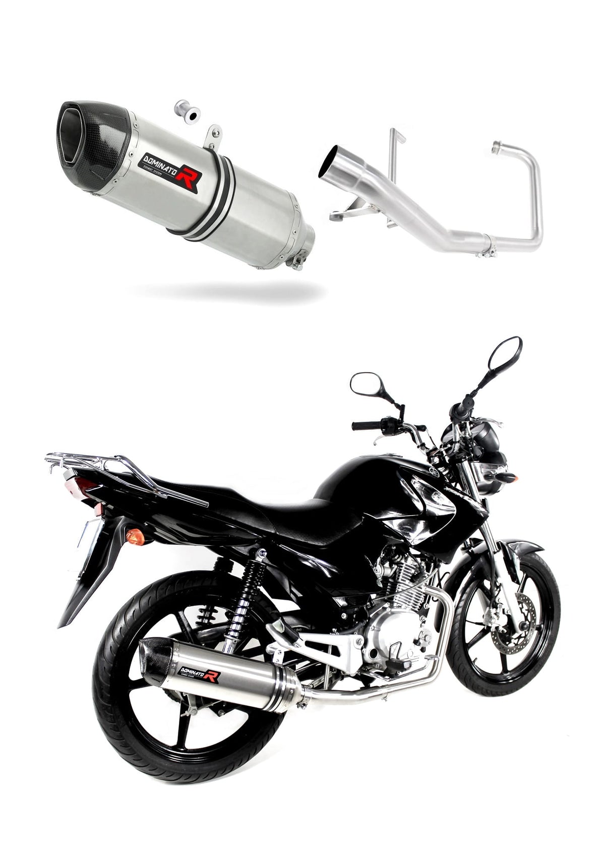 Yamaha YBR 125 2009 - 2018 Full Exhaust System Collector Silencer HP1 + dB killer medium 20 m.