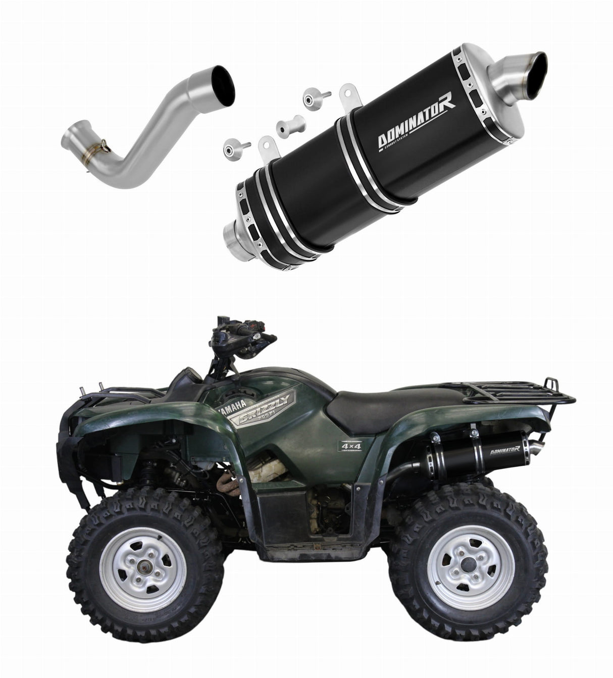 Yamaha YFM 700 GRIZZLY 2007 - 2015 Exhaust Silencer Muffler P7 BLACK + dB killer 20 m.