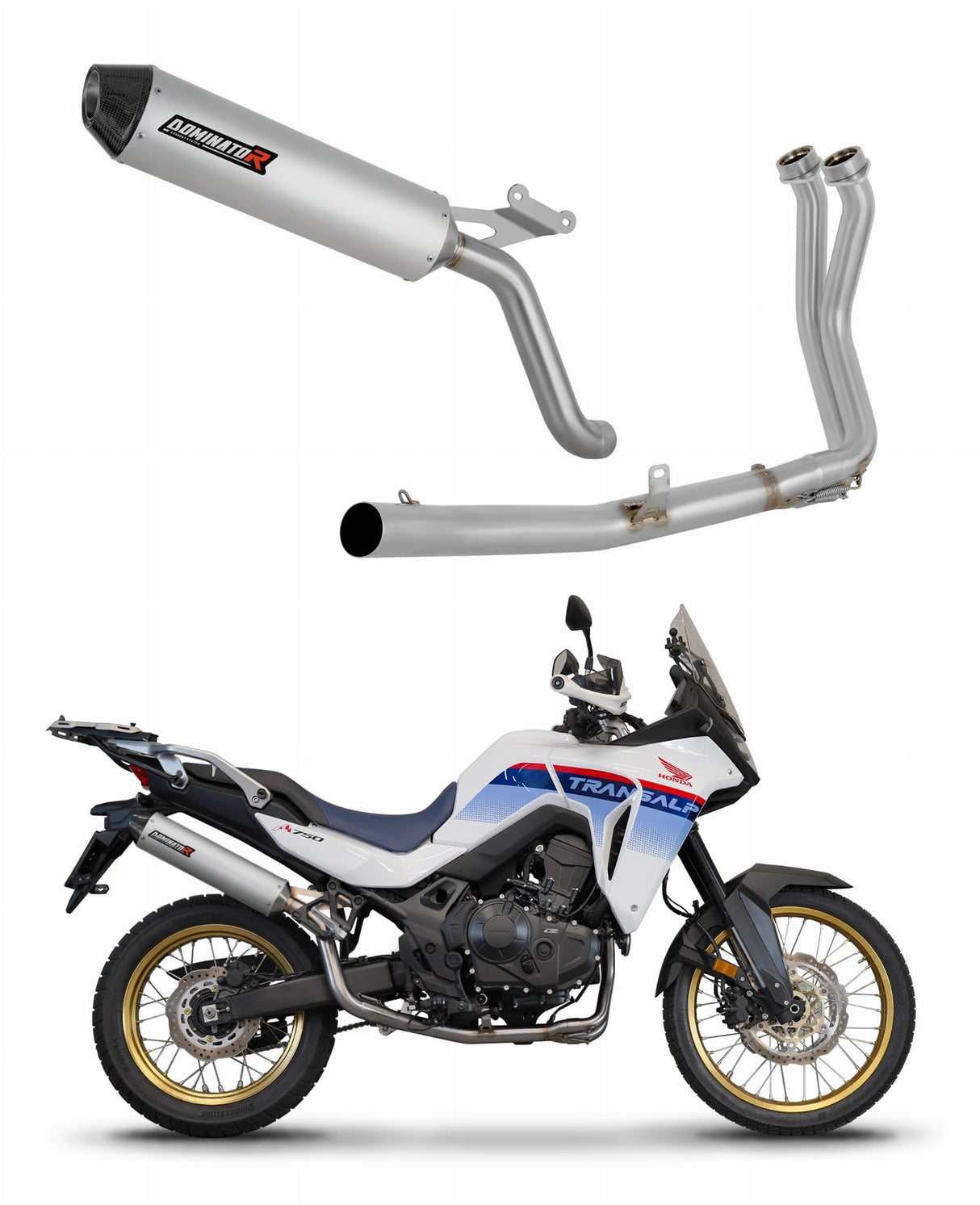 Honda XL 750 TRANSALP 2023 Full Exhaust System Collector Silencer MX2 + dB killer 20 m.