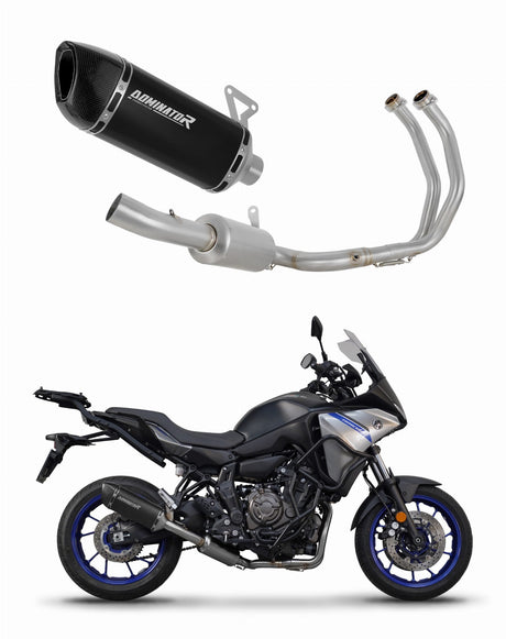 Yamaha Tracer 7 / GT 2020 - 2024 Full Exhaust System Collector Silencer HP6 BLACK + dB killer 20 m.