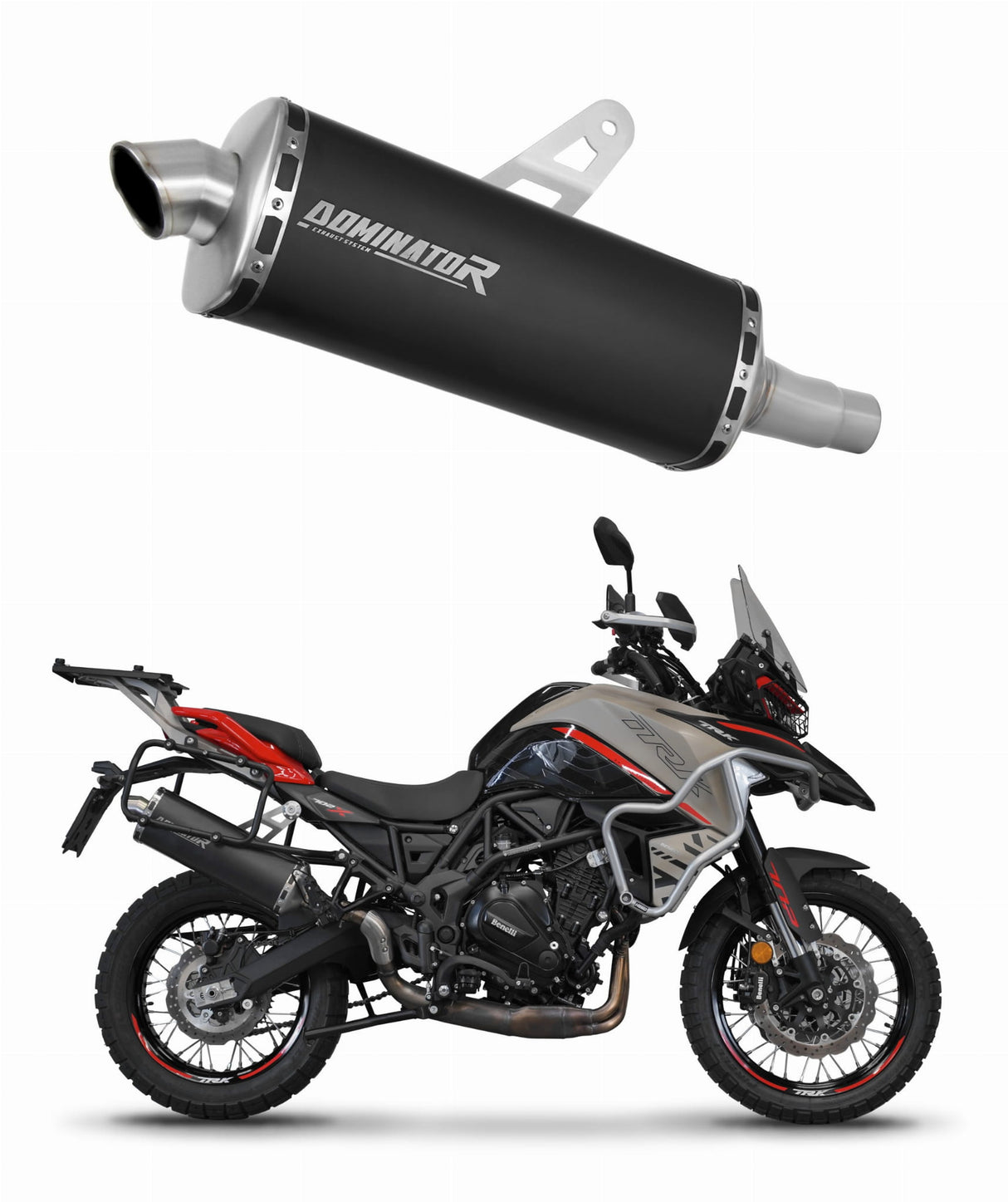 Benelli TRK 702 / TRK 702X 2023 - 2024 Exhaust Silencer Muffler P7 BLACK + dB killer 20 m.