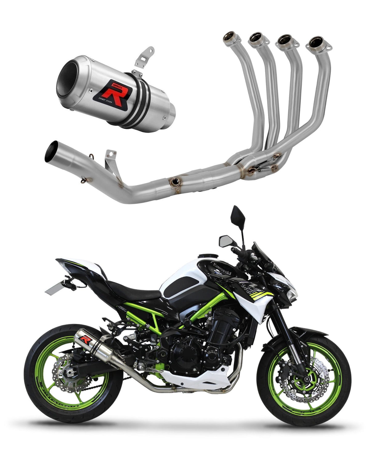 Kawasaki Z 900 A2 2017 - 2019 Full Exhaust System Collector Silencer GP + dB killer 20 m.