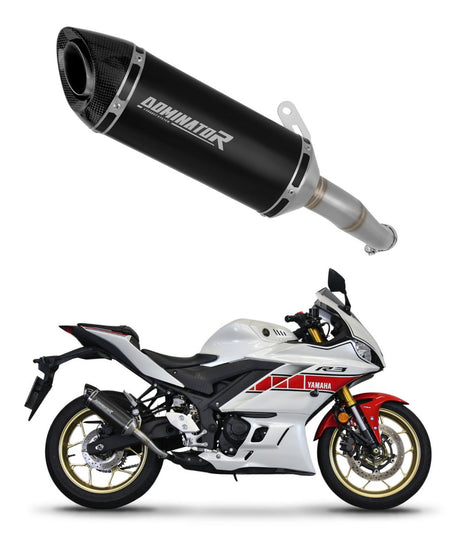 Yamaha YZF-R3 2019 - 2024 Exhaust Silencer Muffler HP8 BLACK + dB killer medium 20 m.