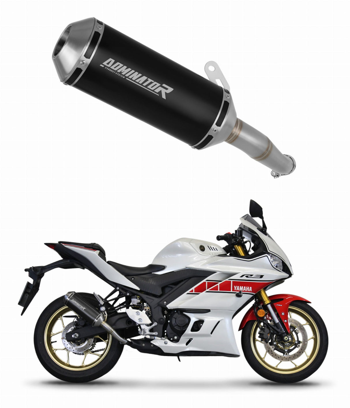 Yamaha YZF-R3 2019 - 2024 Exhaust Silencer Muffler OV G2 BLACK + dB killer medium 20 m.
