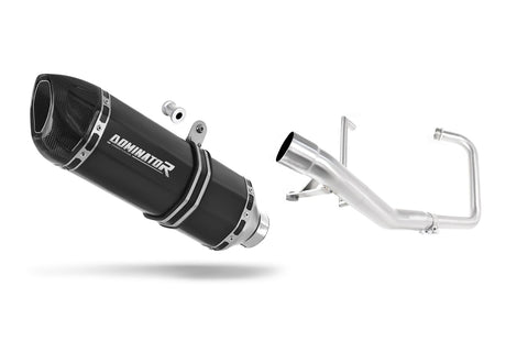 Yamaha YBR 125 2009 - 2018 Full Exhaust System Collector Silencer HP1 BLACK + dB killer 20 m.