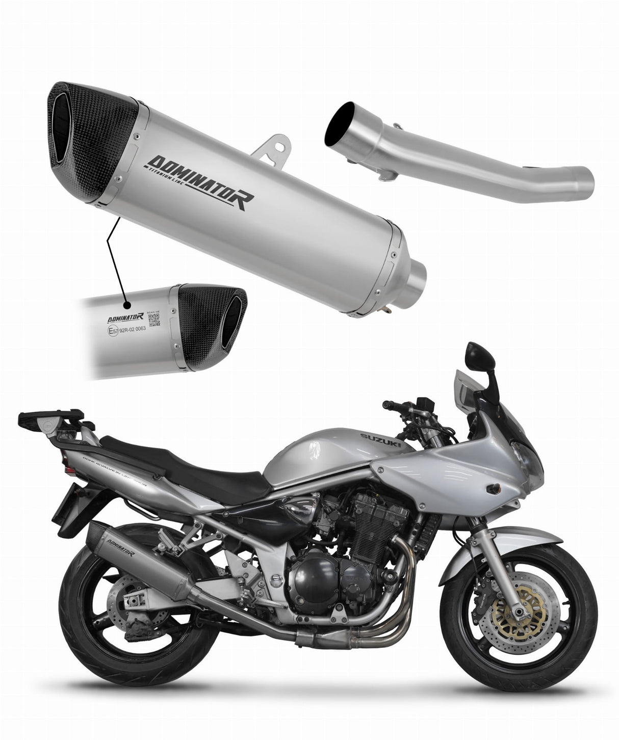 Suzuki GSF BANDIT 600 2000 - 2004 EU Approved Exhaust Silencer Titanium HP6 20 m.