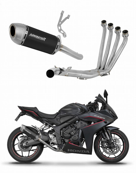 Honda CB 650 R / E-Clutch 2024 - 2025 Full Exhaust System Collector Silencer S6 BLACK + dB killer 20 m.