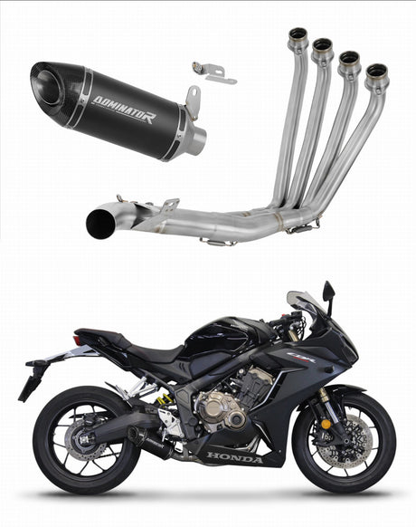 Honda CB 650 R 2019 - 2023 Full Exhaust System Collector Silencer HP8 BLACK + dB killer 20 m.