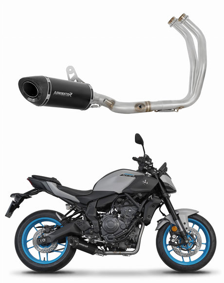 Yamaha MT 07 2025 Full Exhaust System Collector Silencer HP8 BLACK + dB killer 20 m.