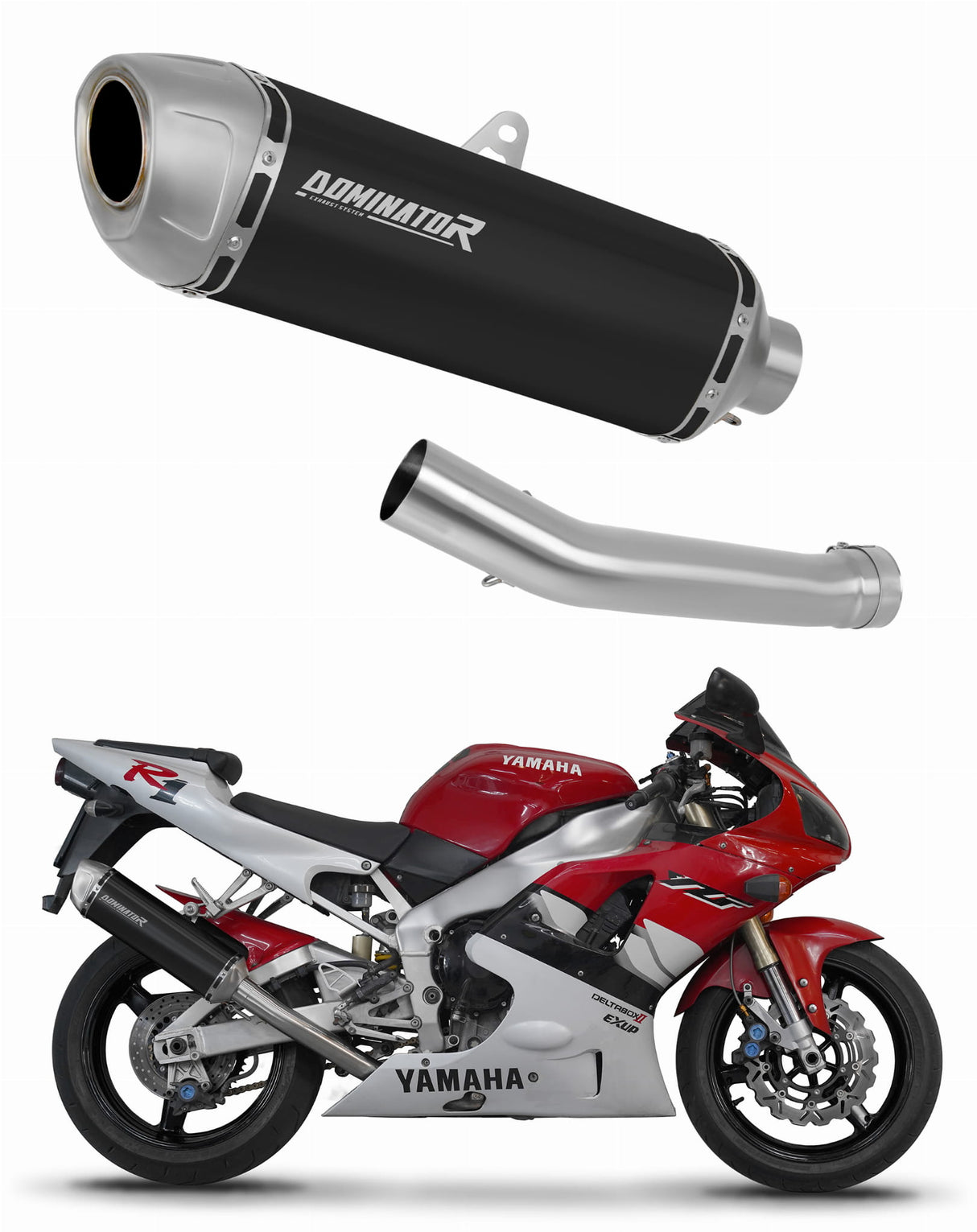 Yamaha YZF R1 1000 RN01 1998 - 1999 Exhaust Silencer Muffler S6 BLACK + dB killer 19 m.