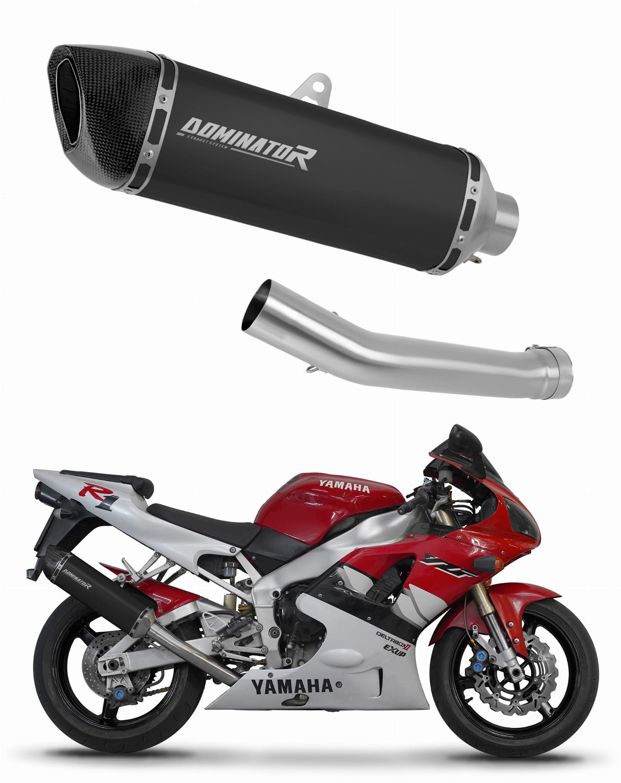 Yamaha YZF R1 1000 RN04 2000 - 2001 Exhaust Silencer Muffler HP6 BLACK + dB killer 20 m.