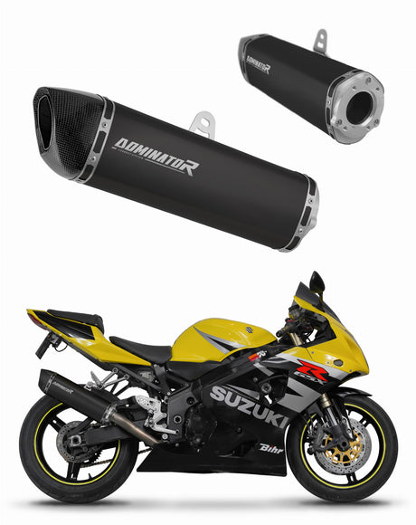 Suzuki GSXR 600 K1-K5 2001 - 2005 Exhaust Silencer Muffler HP6 BLACK + dB killer 20 m.