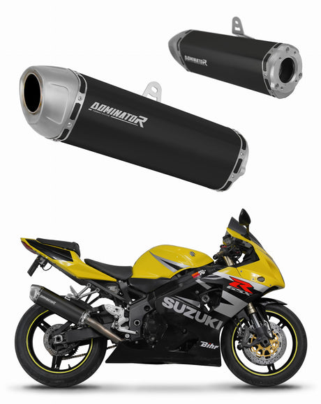 Suzuki GSXR 600 K1-K5 2001 - 2005 Exhaust Silencer Muffler S6 BLACK + dB killer 20 m.