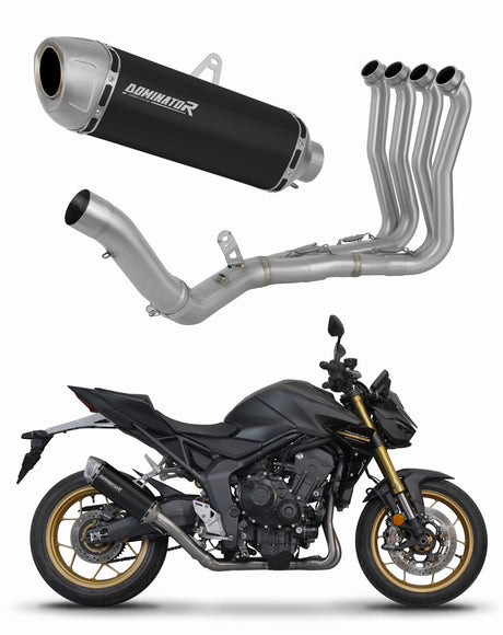 Honda CB 1000 Hornet / SP 2025 Full Exhaust System Collector Silencer S6 BLACK + dB killer 20 m.
