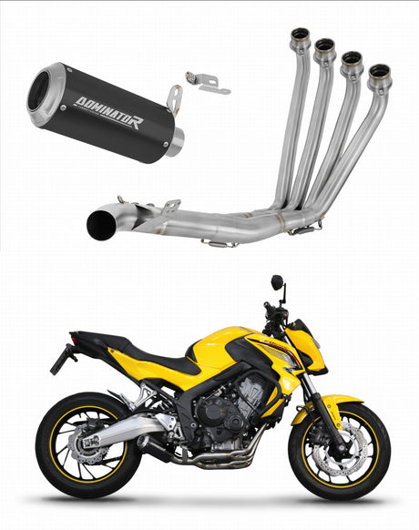 Honda CB 650 F 2014 - 2018 Full Exhaust System Collector Silencer GP BLACK + dB killer medium 20 m.