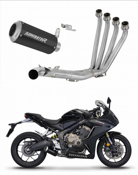 Honda CB 650 R 2019 - 2023 Full Exhaust System Collector Silencer GP BLACK + dB killer medium 20 m.