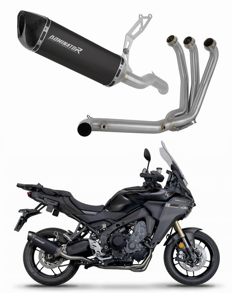 Yamaha Tracer 9 / GT 2025 Full Exhaust System Collector Silencer HP6 BLACK + dB killer 20 m.