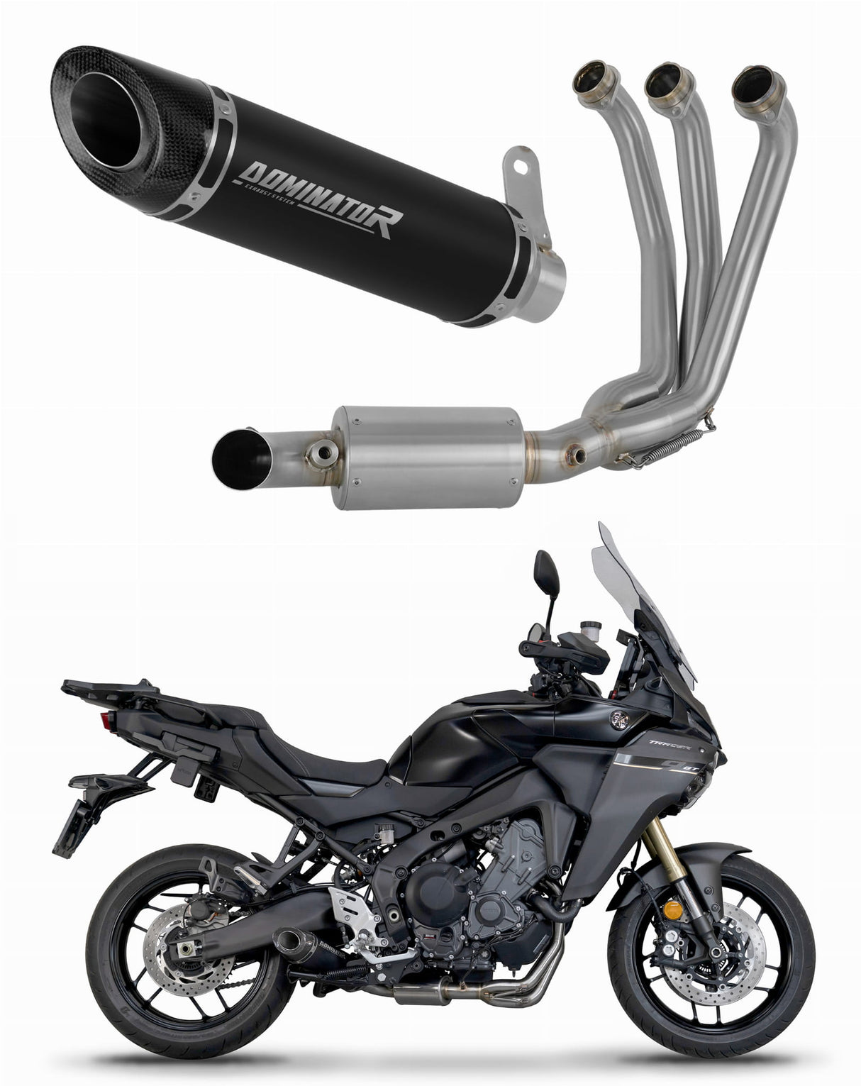Yamaha Tracer 9 / GT 2025 Full Exhaust System Collector Silencer HP8 BLACK EX + dB killer 20 m.