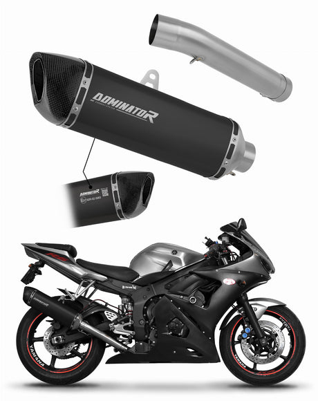 Yamaha YZF R6 2003 - 2005 EU Approved Exhaust Silencer Muffler HP6 BLACK + dB killer 20 m.