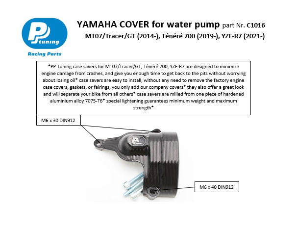 Aluminium Alloy Cover for water pump Yamaha