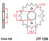 Front sprocket JT JTF1256,13
