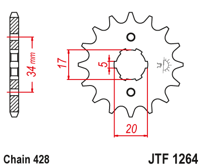 Front sprocket JT JTF1264,16