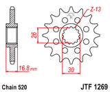 Front sprocket JT JTF1269,15