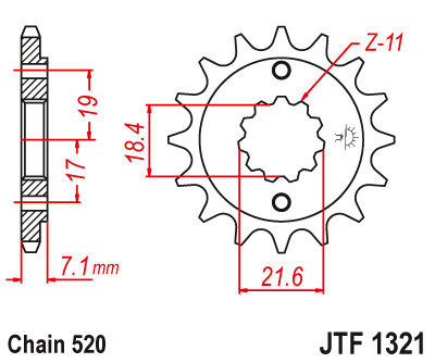 Front sprocket JT JTF1321,13