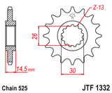 Front sprocket JT JTF1332,14