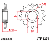 Front sprocket JT JTF1371,15