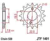 Front sprocket JT JTF1401,14
