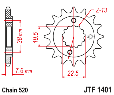 Front sprocket JT JTF1401,13