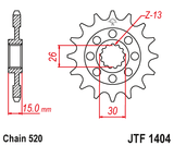 Front sprocket JT JTF1404,17