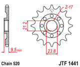 Front sprocket JT JTF1441,15