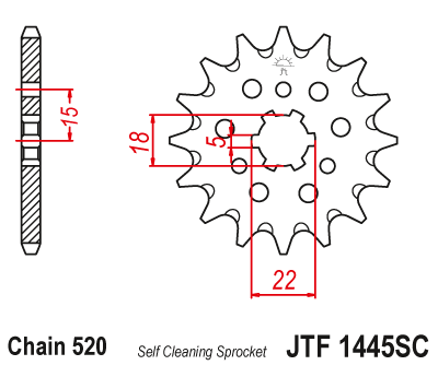 Front sprocket JT JTF1445,13SC