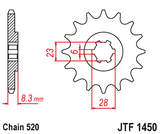 Front sprocket JT JTF1450,14