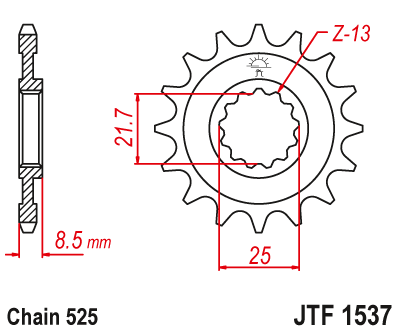 Front sprocket JT JTF1537,14